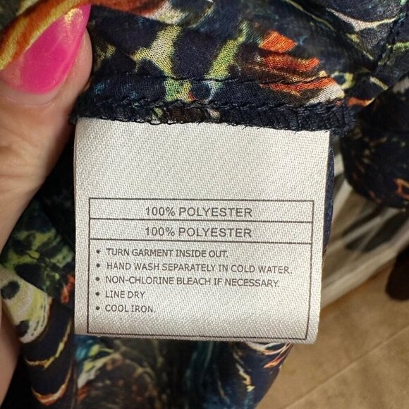 Ariat Tunic Top Blouse 3/4 Sleeve Abstract Colorful Sheer Western Cowgirl MEDIUM - Picture 6 of 6